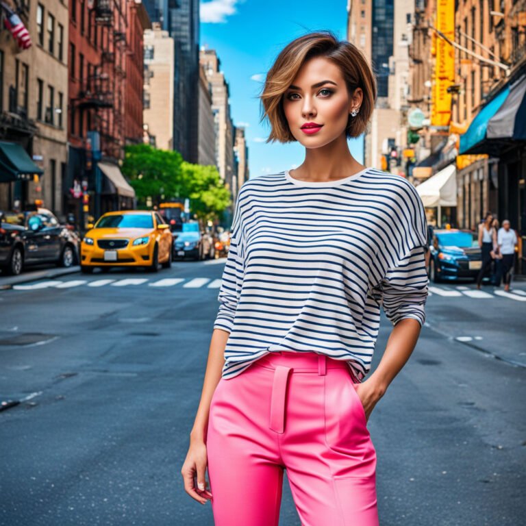 Striped Shirt with Pink trousers