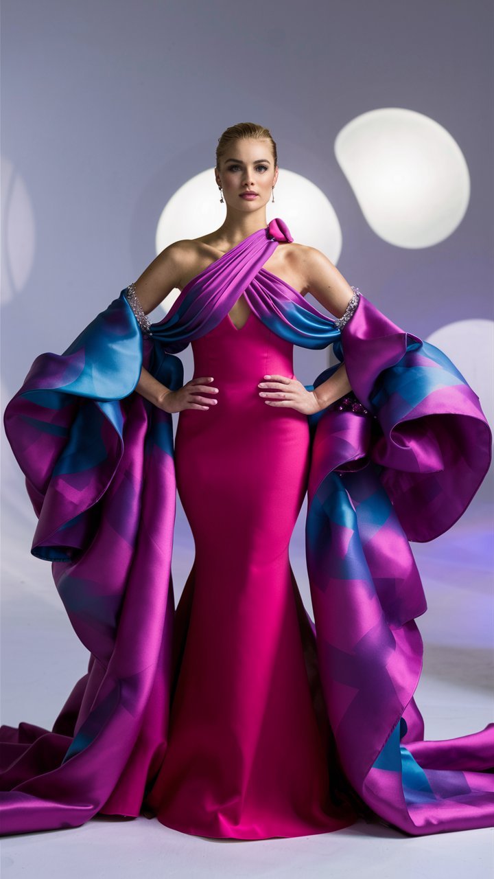 Magenta Gown Meets Art