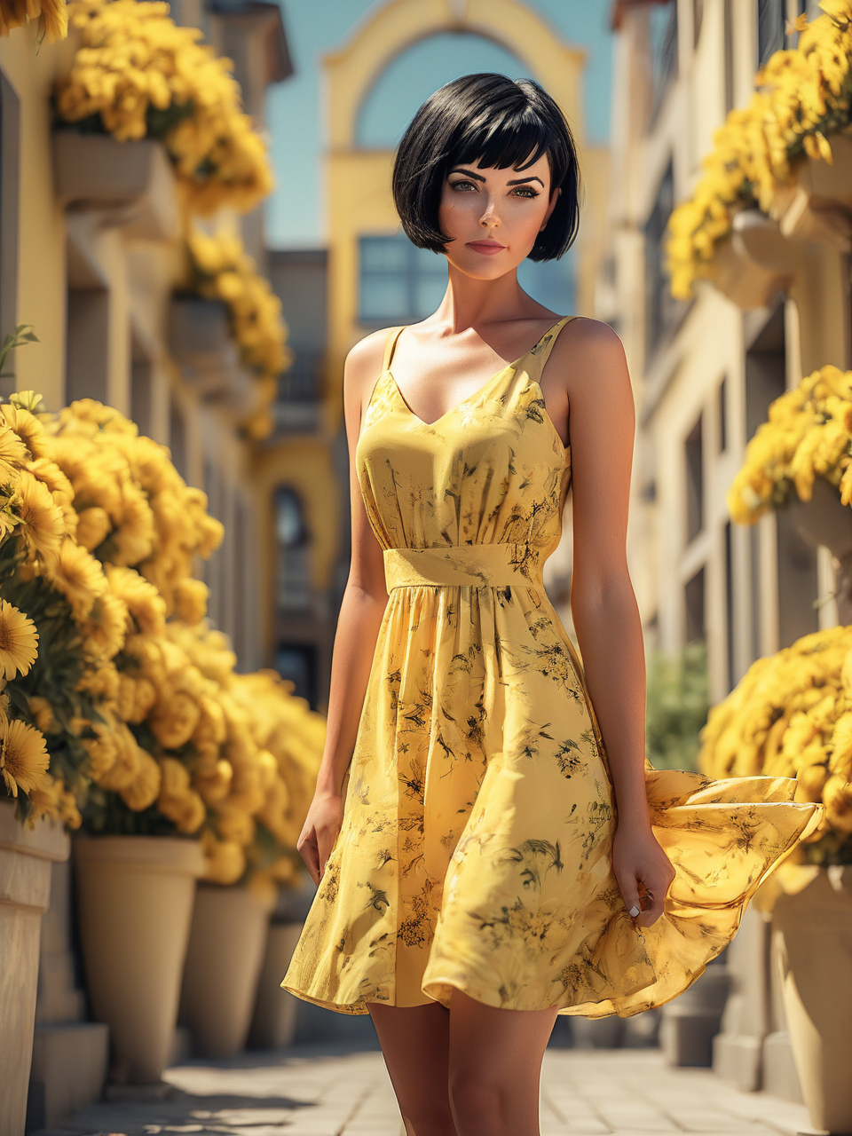 Yellow Floral Sundress