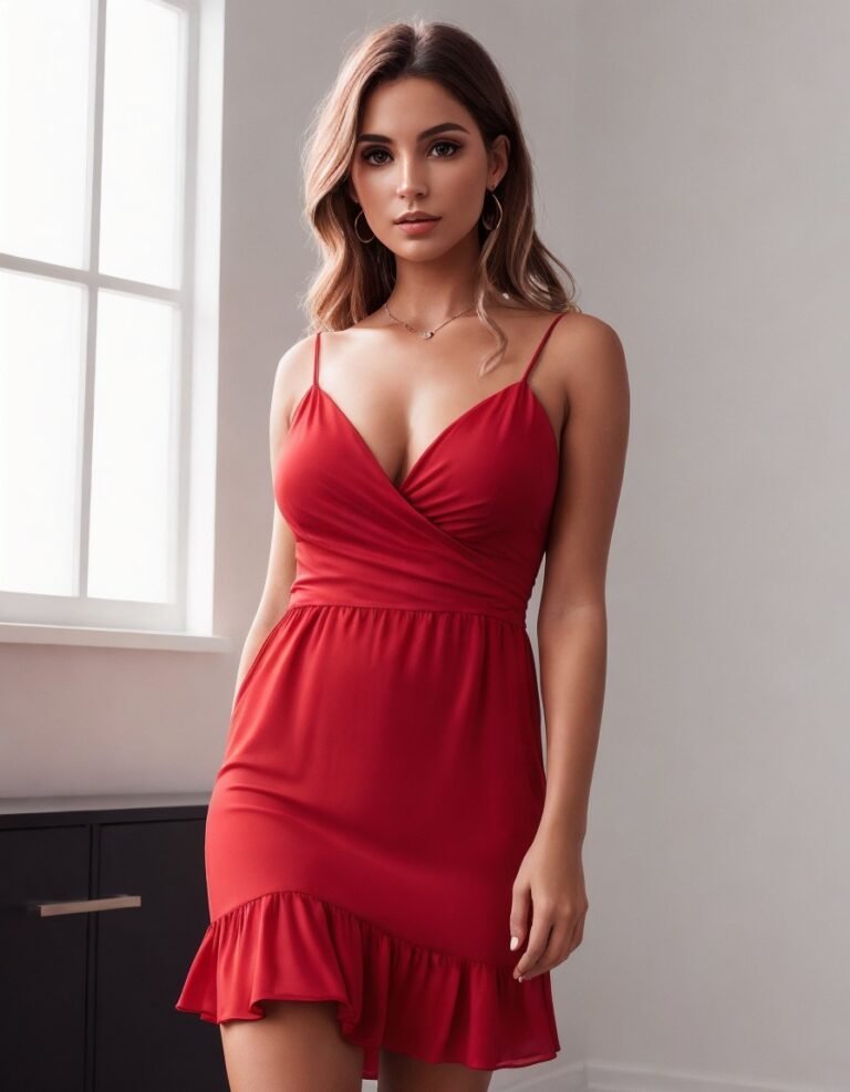 Red Wrap Mini Dress For A Hot Date Night