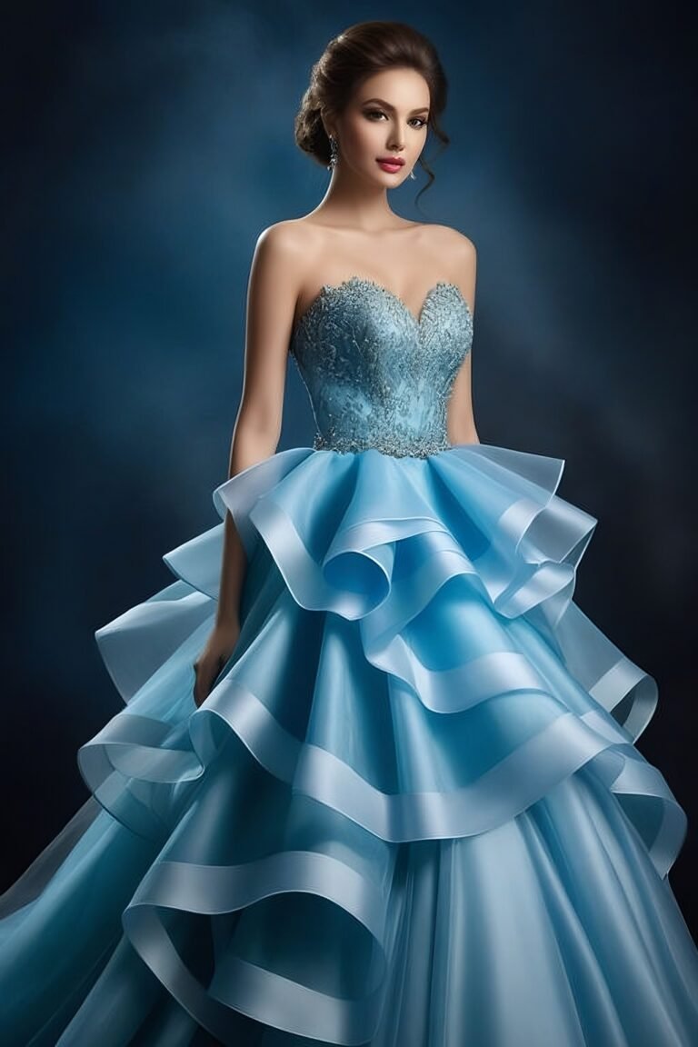 Cinderella’s Dream: Icy Blue Ballgown Extravaganza