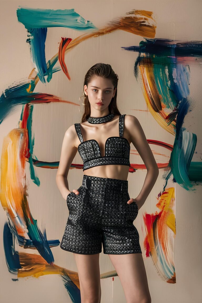 Edgy Elegance: Textured Two-Piece Turns Heads & Hearts