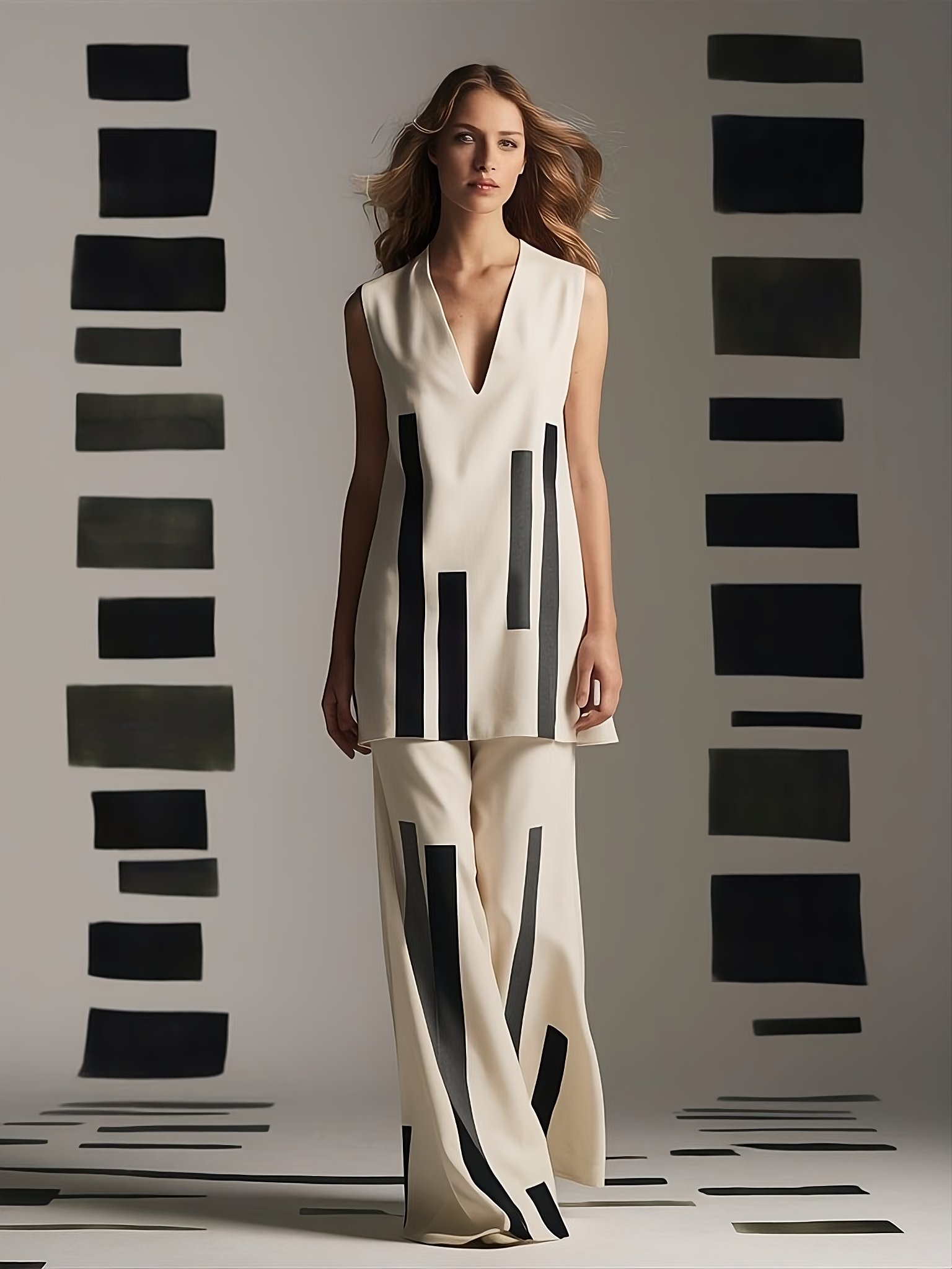 Chic Black & White Geometric Set – Modern Minimalist Fashion