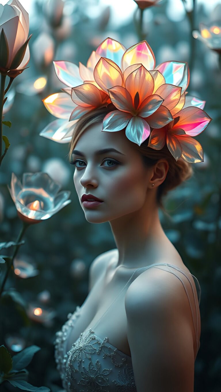 Ethereal Floral Crown: Blooming Beauty in Soft Hues