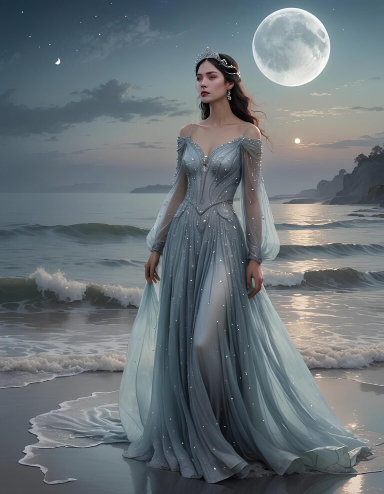 Celestial Moonlight Embellished Gown for Formal Events