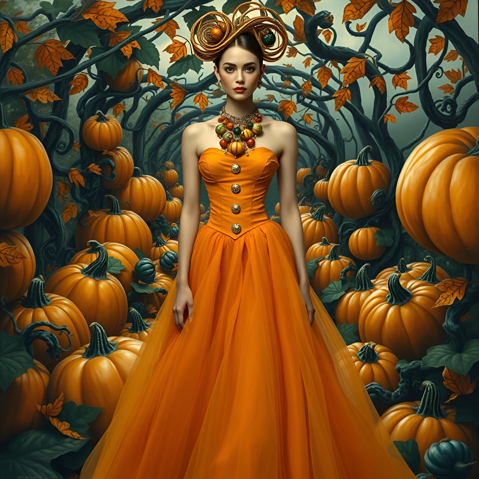 Enchanting Autumn Princess: Pumpkin Patch Couture