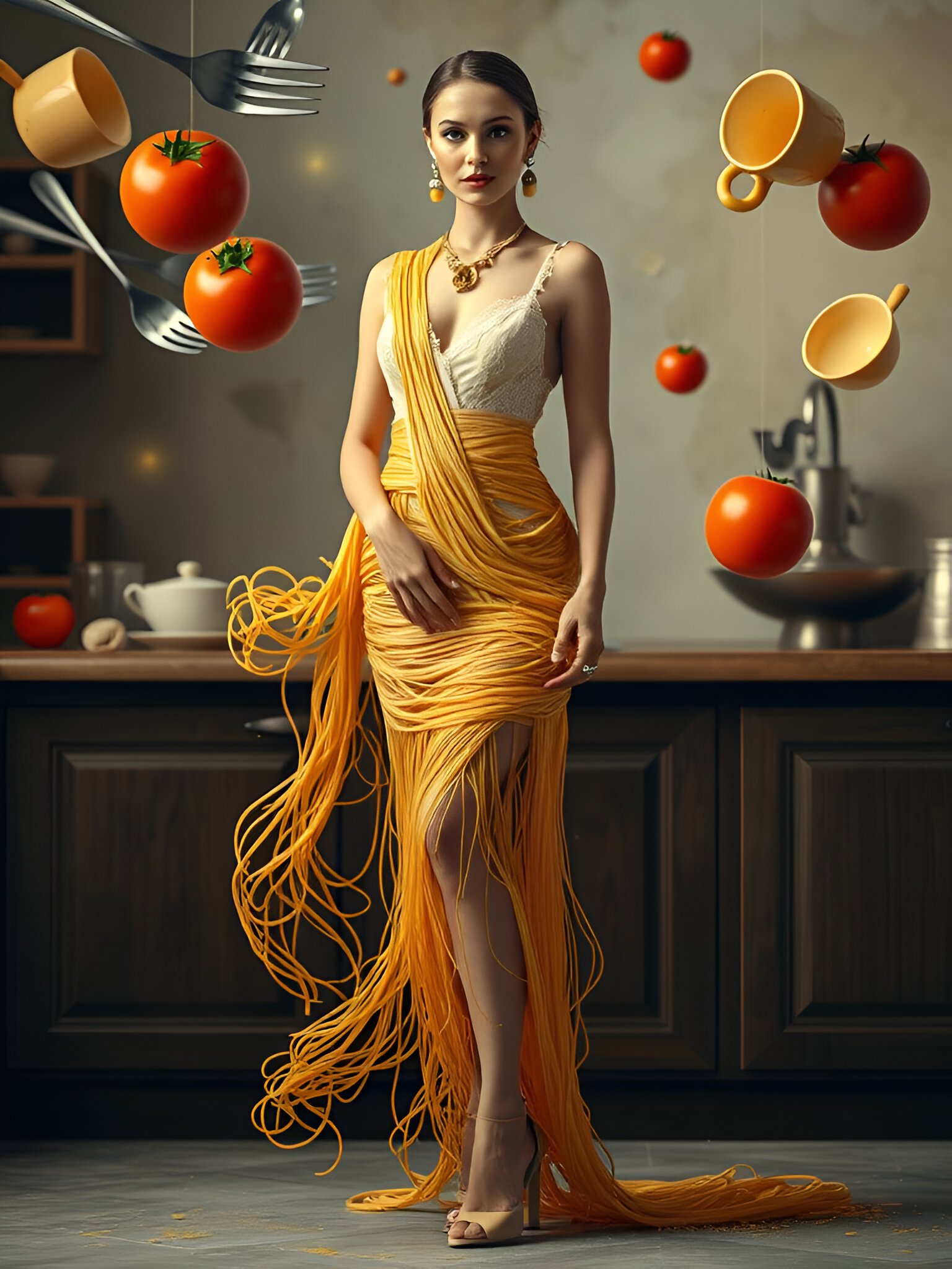 Pasta La Vista, Baby: Spaghetti Couture Takes Center Stage