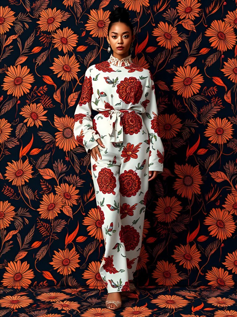 Blooming Beauty: A Vibrant Floral Jumpsuit